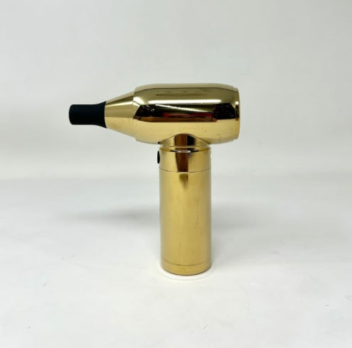 Crossgun electric cordless mini barber strong jet turbo fan air duster gold- with integrated vacuum cleaner accessory