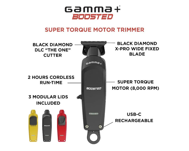 Gamma+ Professional Boosted cordless hair Trimmer with Super Torque Motor