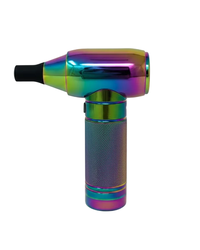 Electric Cordless Mini Barber Strong Jet Turbo Fan Air Duster Chameleon – with Integrated Vacuum Cleaner Accessory
