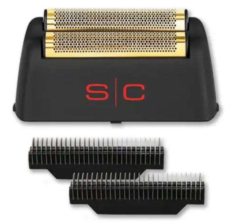StyleCraft replacement gold titanium foil head and cutter set compatible with rebel shaver SC555G