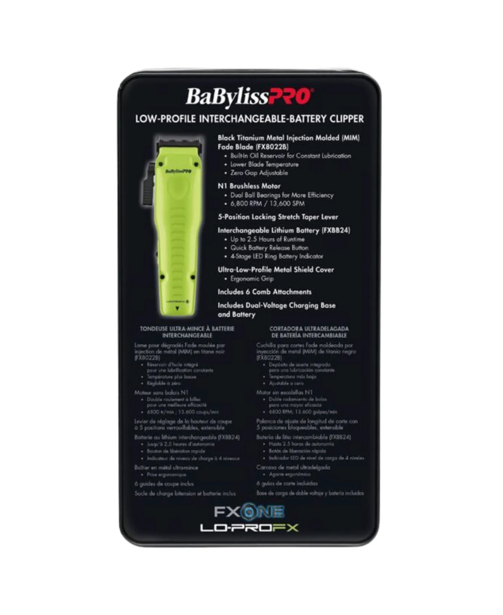 BABYLISSPRO FXONE LO-PROFX LIMITED EDITION NEON YELLOW CLIPPER | FX829NY