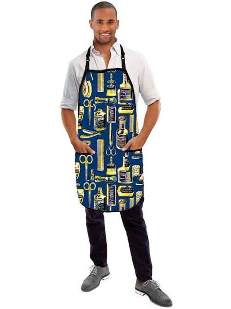 Betty Dain Vintage Barber Apron blue/Gold