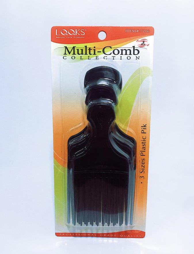 LOOKS multi comb 3 sizes plastic pik #7206