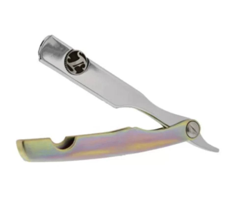 Irving barber co. CHROME & YELLOW ZINC Razor holder