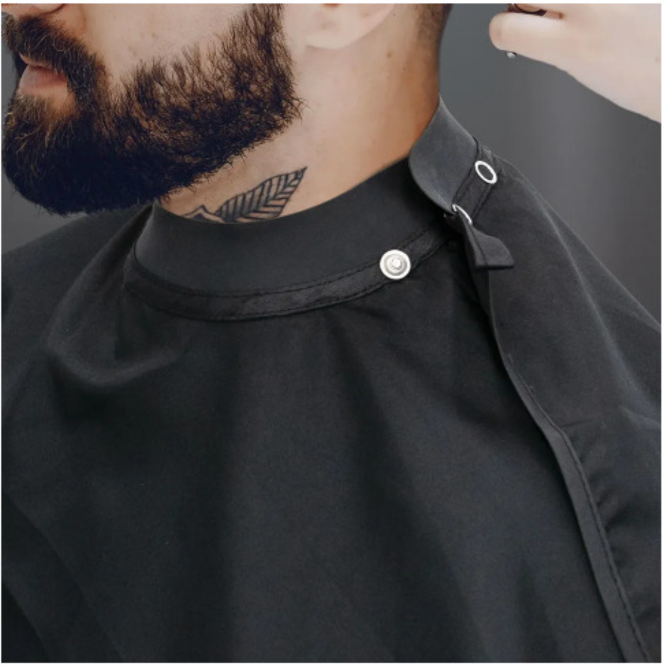 BlackIce Premium Professional Silicone Collar Black Barber Cape #BVE016
