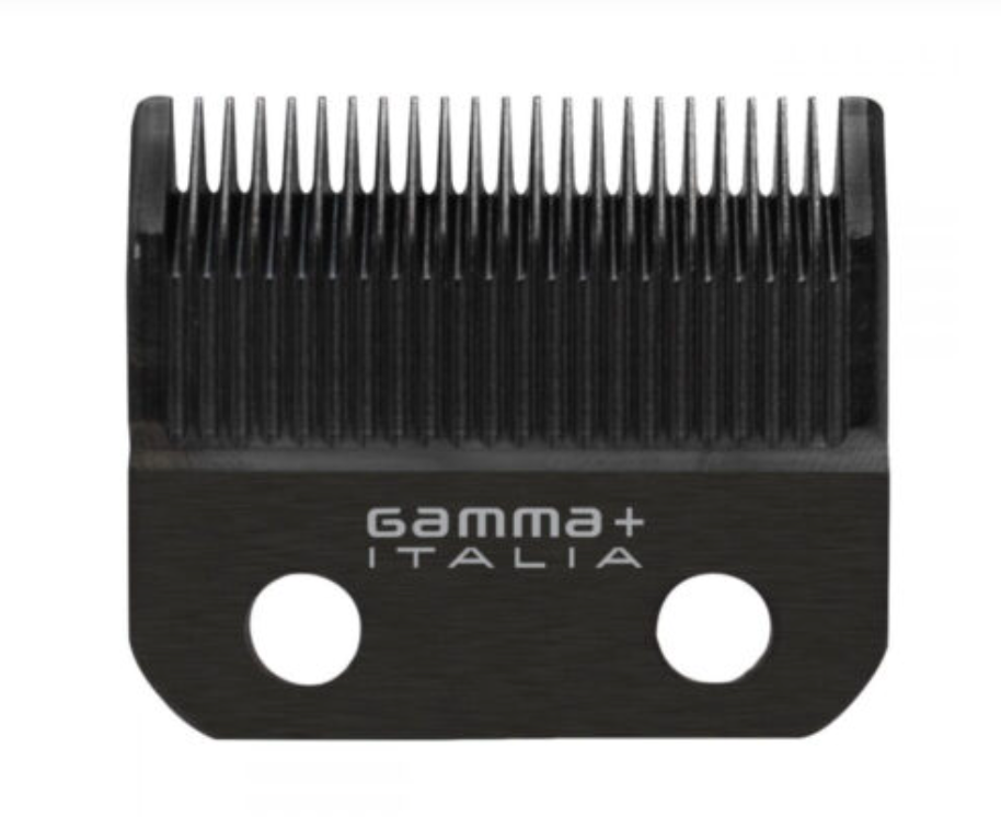 Gamma + italia REPLACEMENT FIXED BLACK DIAMOND CARBON DLC TAPER CLIPPER BLADE WITH GOLD MOVING TITANIUM DEEP TOOTH CUTTER SET #GPCRBTS