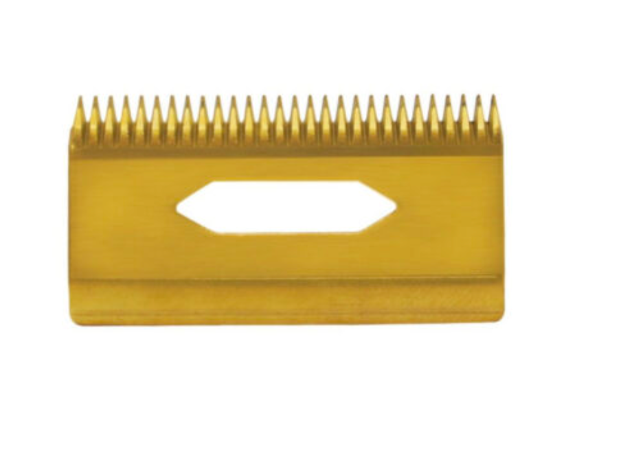 Gamma + italia REPLACEMENT FIXED BLACK DIAMOND CARBON DLC TAPER CLIPPER BLADE WITH GOLD MOVING TITANIUM DEEP TOOTH CUTTER SET #GPCRBTS