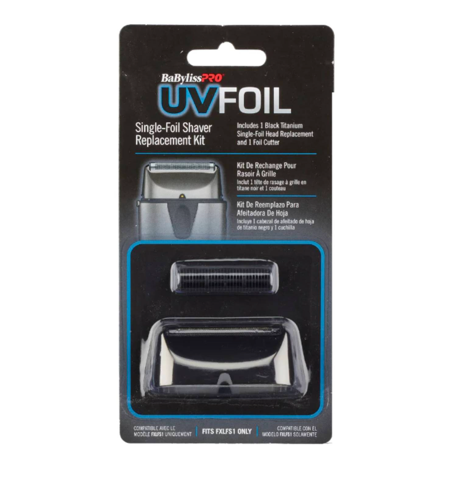 Offset Sigle-Foil System Hypoallergenic black titanium foils The replacement Foil Head Includes 1 Cutters For the UV Single foil shaver