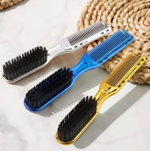 2-Sided Barber Fade Clean Comb and Brush – 3 colors available