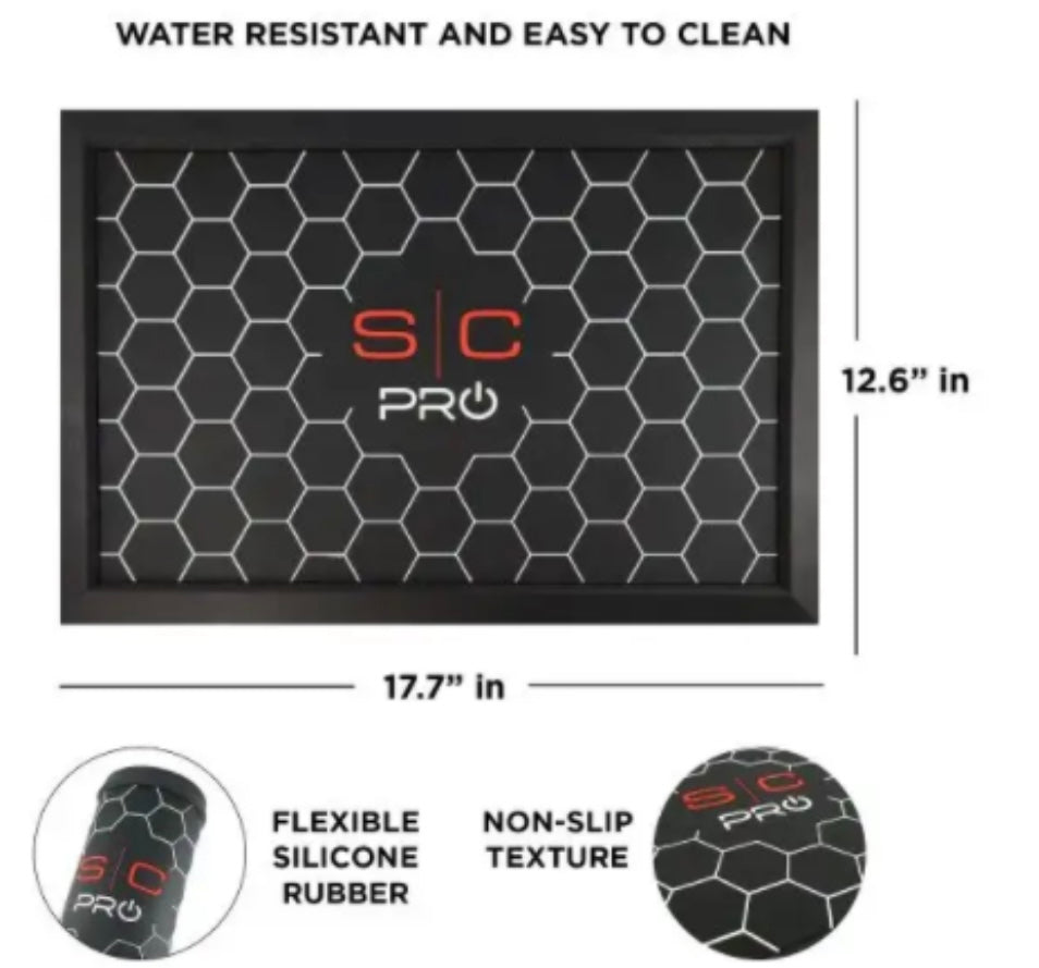 Stylecraft sic pro non slip grip heat resistant mat and station organizer – sc330b