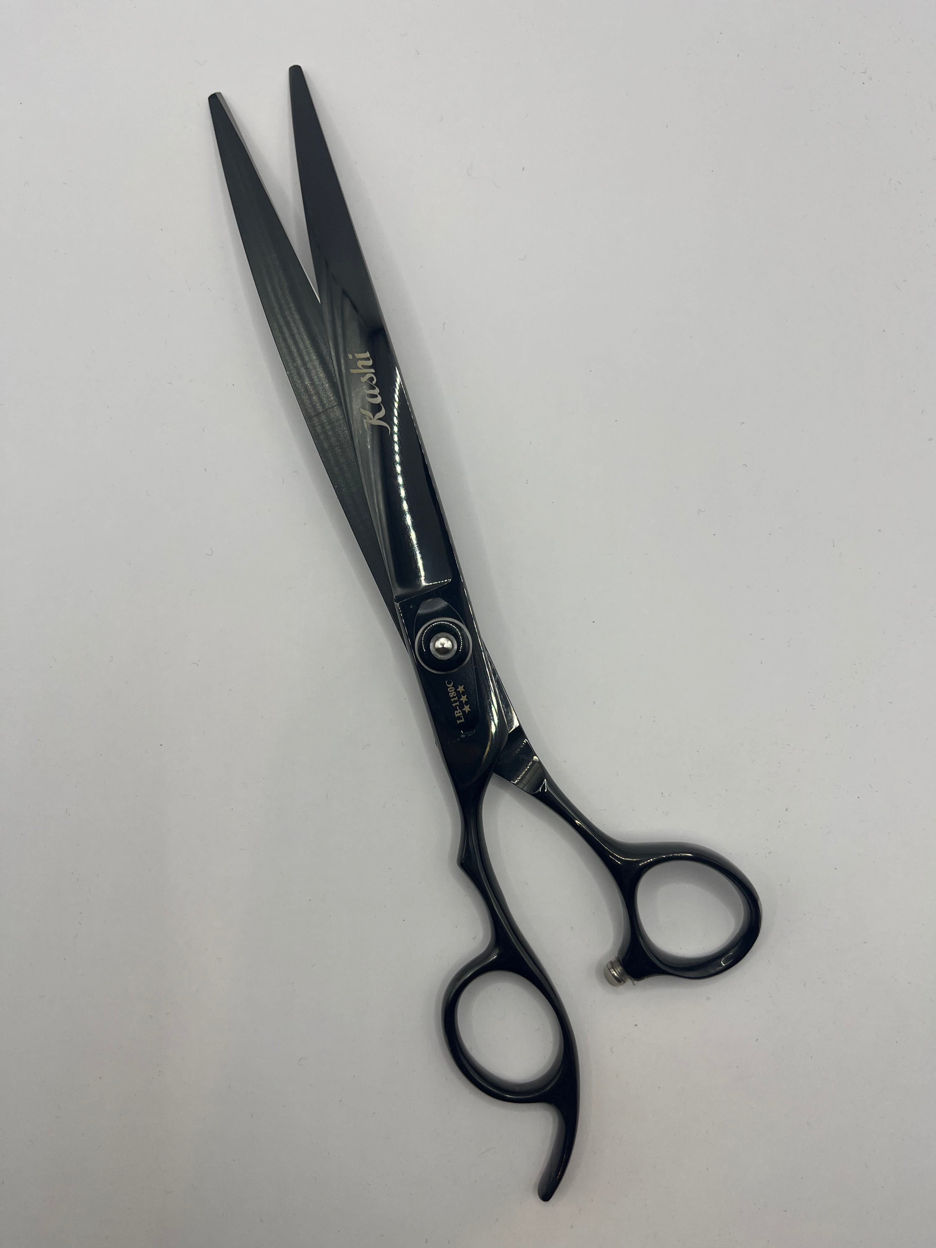 Kashi LB-1180 Professional Cutting Hair left-handed curve scissors Black Color 8 inch