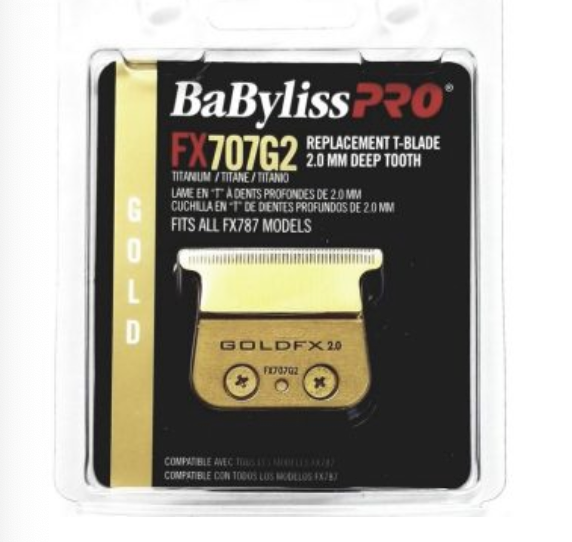 BabylissPRO Skeleton trimmer replacement T-blade gold Deep Tooth FX707G2