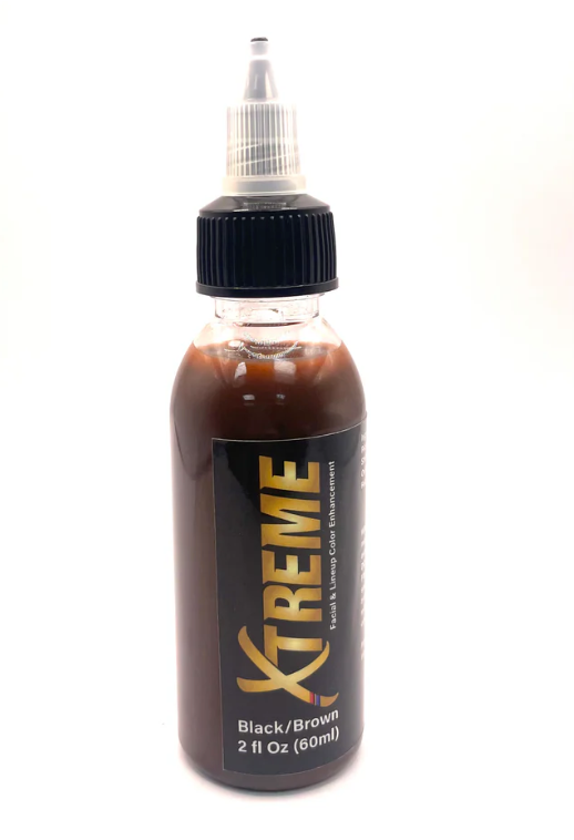 XTREME facial & lineup color enhancement black/brown semi color 2fl oz (60ml) for barber, stylist, home use