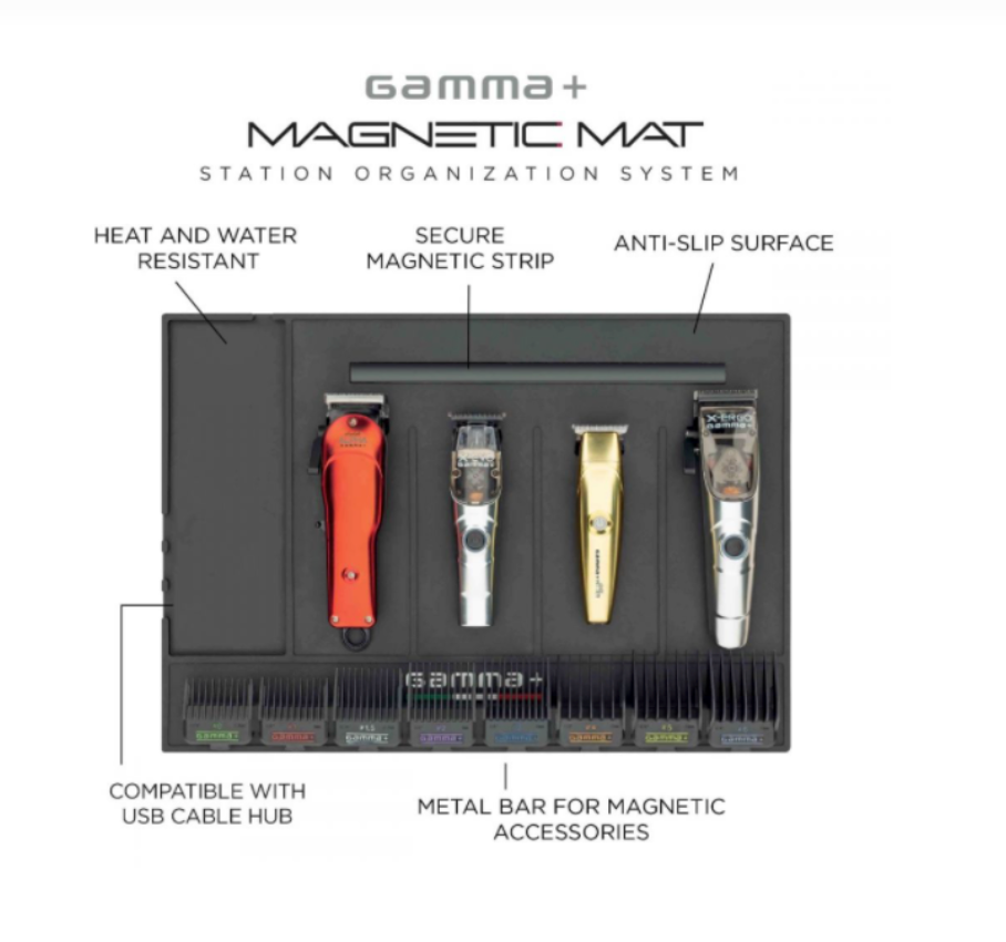 Gamma+ Barber Magnetic Station Mat & Organizer #GP305B