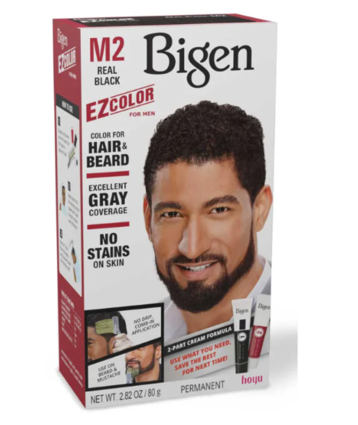 Bigen EZ Color for Men – Natural Hair & Beard Color M2 Real Black 2.82oz