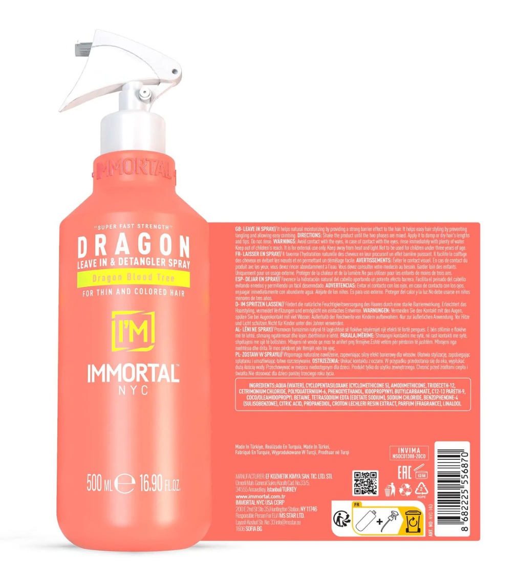 immortal nyc Dragon Blood Tree Leave-In &amp; Detangler Spray 16.9oz