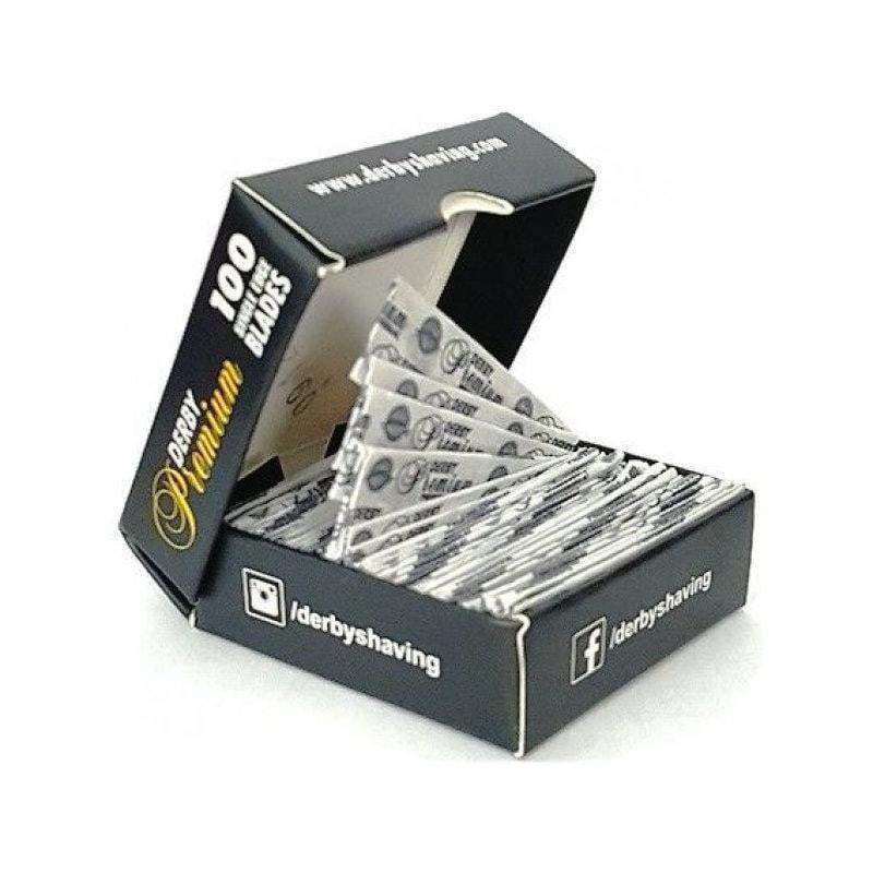 Derby Premium Single Edge Razor Blades 100ct - pre cut 