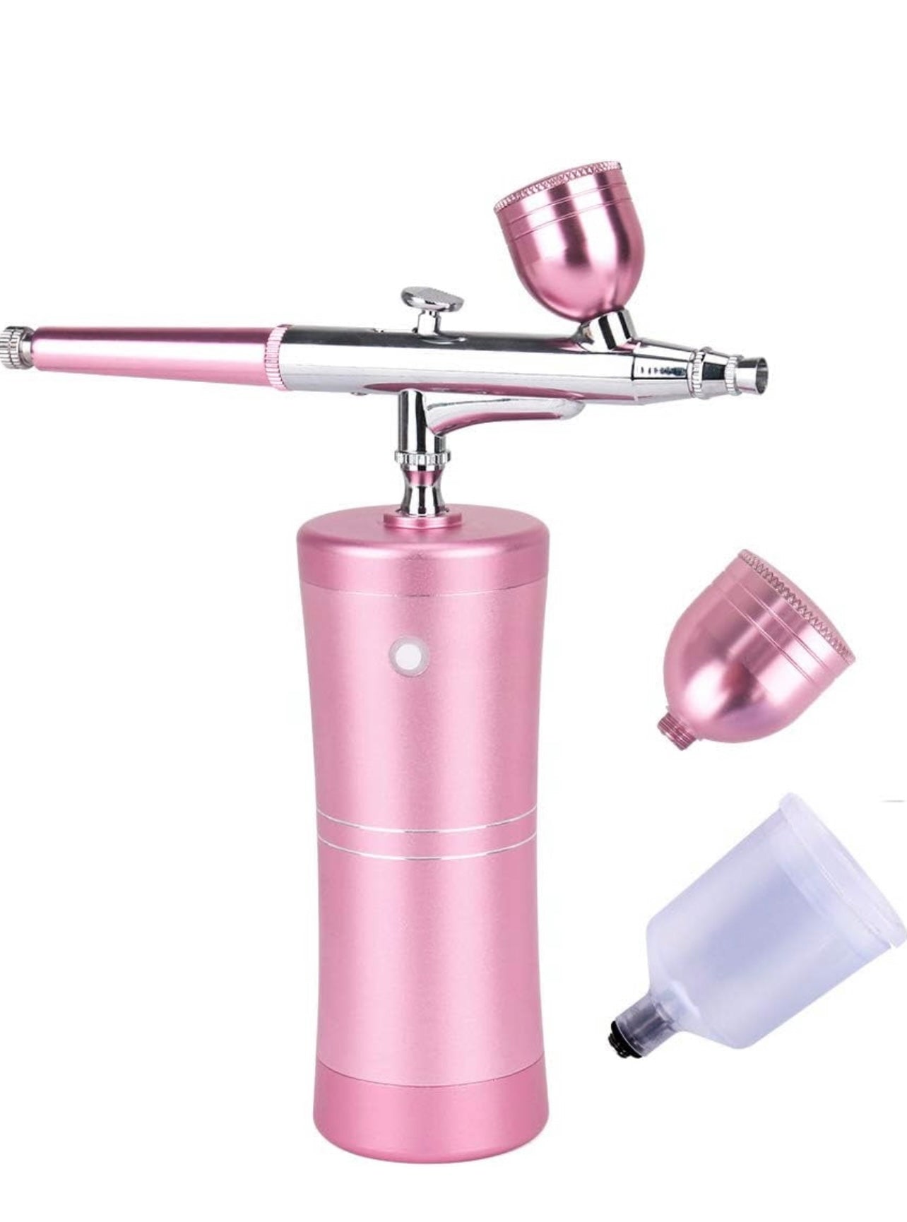 Cordless Airbrush System smooth body Compressor with additional Capacity Cups – pink