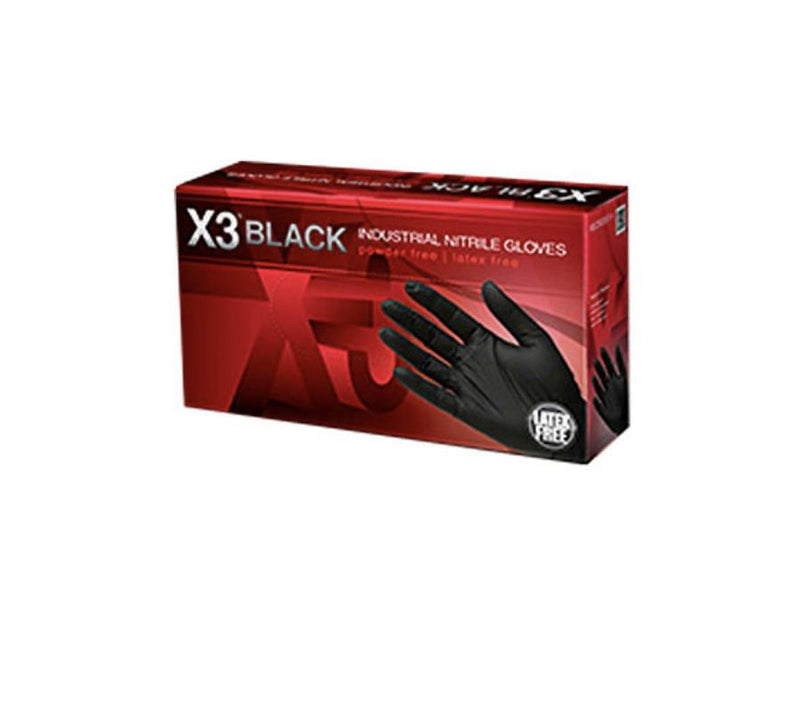 X3 Black Nitrile gloves 100