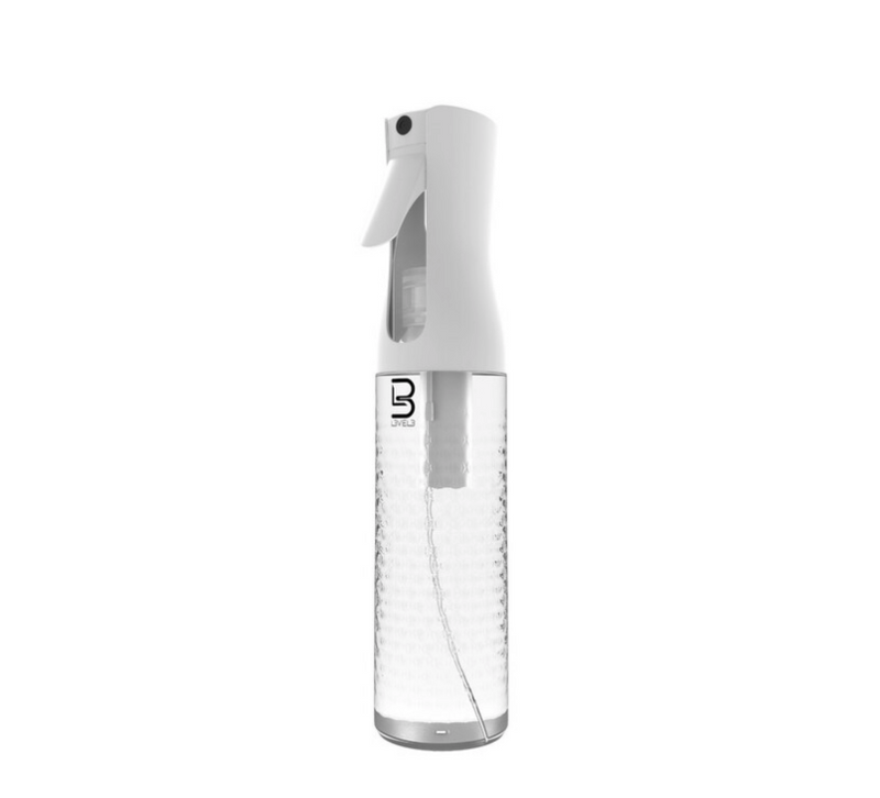 L3VEL3™ BEVELED SPRAY CONTINUOUS MIST BOTTLE 300ml – CLEAR