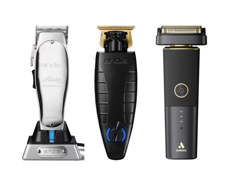 Andis 3pc Cordless Combo – Cordless Master, Cordless GTX-EXO, Cordless reSURGE shaver