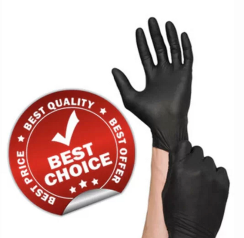 GripStrong Black Nitrile Gloves 100pc