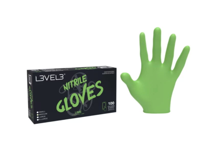 L3VEL3™ PROFESSIONAL NITRILE GLOVES 100ct – LIME