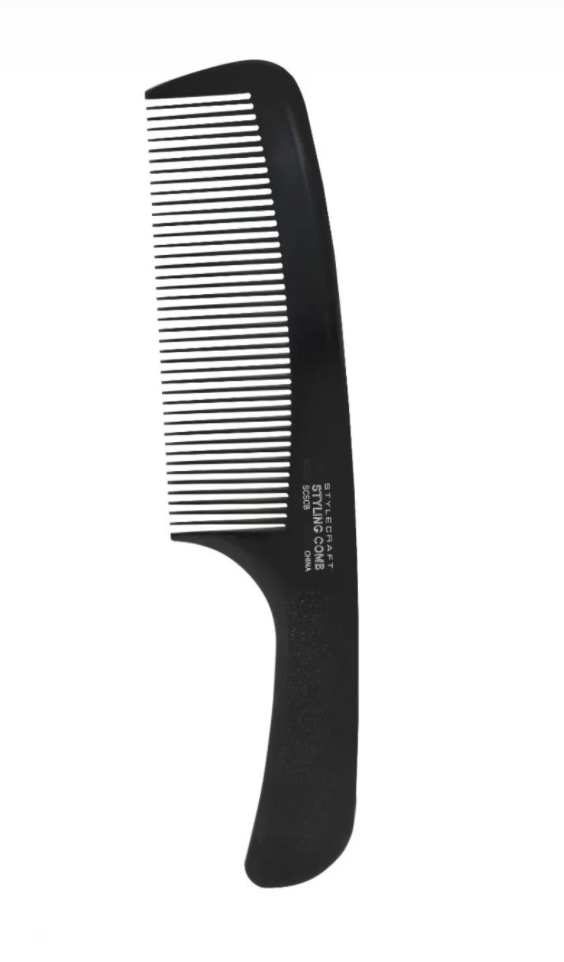 StyleCraft S|C Professional Styling Comb – Black 8”