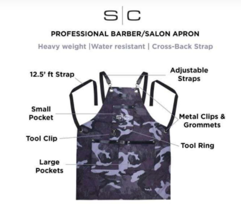 GAMMA+ X STYLECRAFT BARBER APRON – Black CAMO