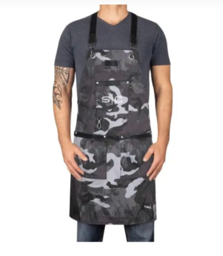 GAMMA+ X STYLECRAFT BARBER APRON – Black CAMO