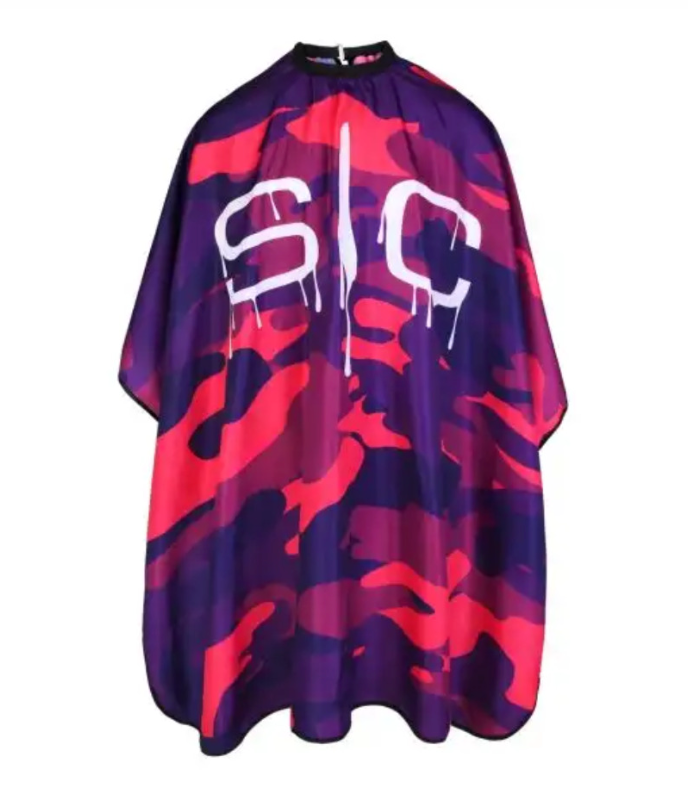 GAMMA+ & STYLECRAFT PINK CAMO BARBER & STYLIST CAPES SC323PK