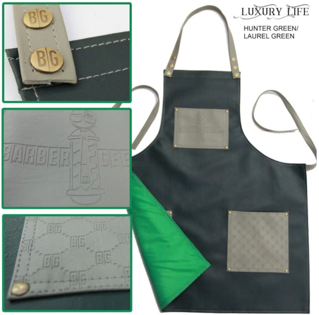 BarberGeeks luxury life barber apron – Hunter Green