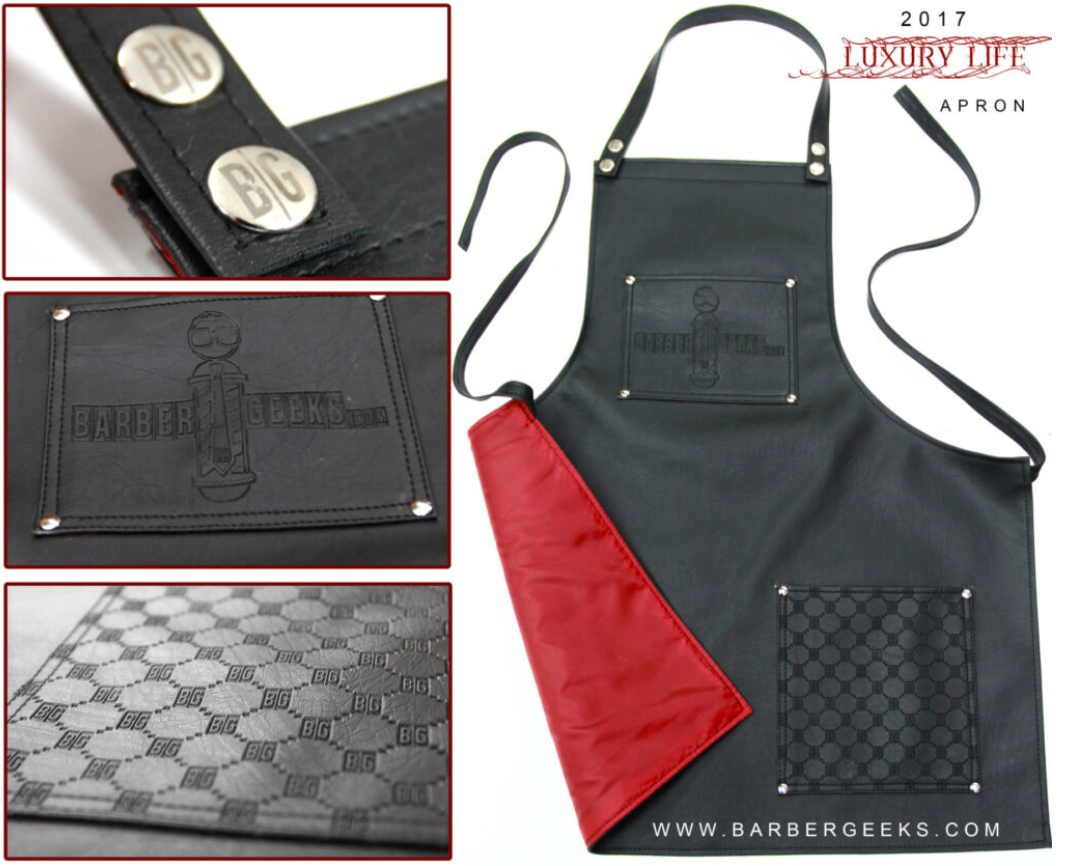 BarberGeeks luxury life barber apron – Black