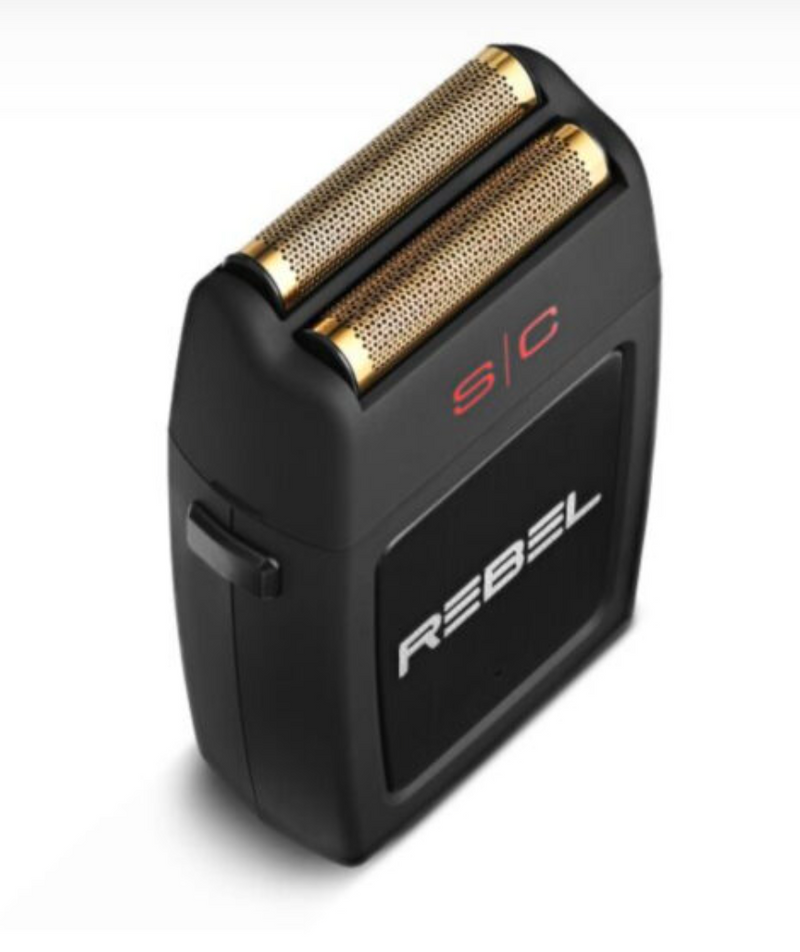 StyleCraft S|C Rebel Double Foil Shaver – Cordless Rechargeable Electric with Super Torque Motor & Gold Titanium Foil Head