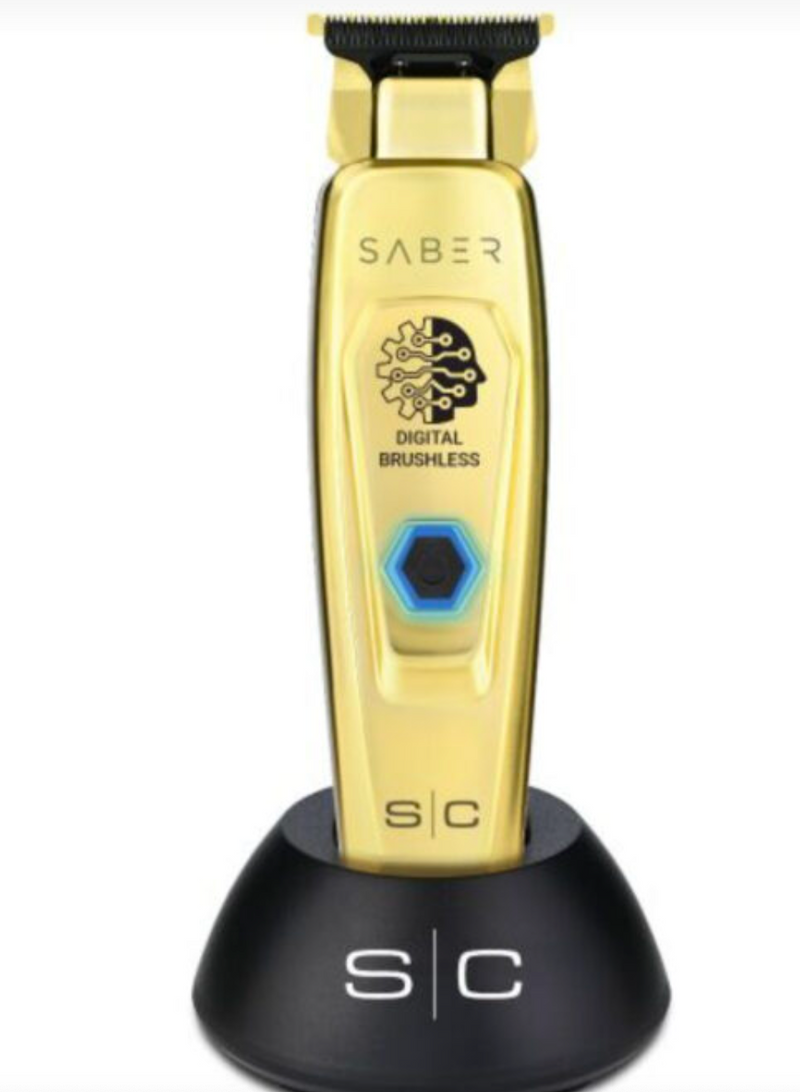 StyleCraft S|C Saber Combo – Gold Metal Body Cordless Clipper & Gold Trimmer Duo