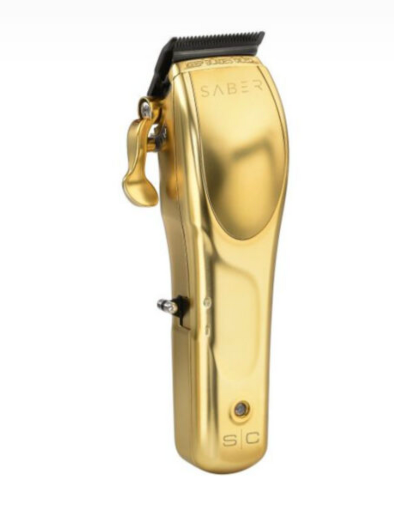 StyleCraft S|C Saber Combo – Gold Metal Body Cordless Clipper & Gold Trimmer Duo