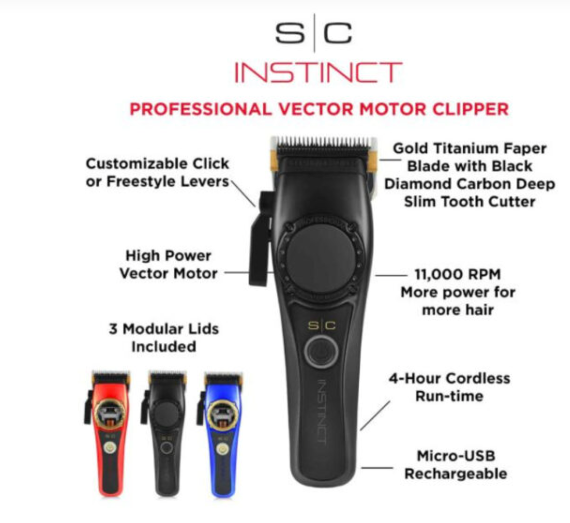 StyleCraft S|C Instinct professional Vector Motor Cordless Clipper With Torque Control