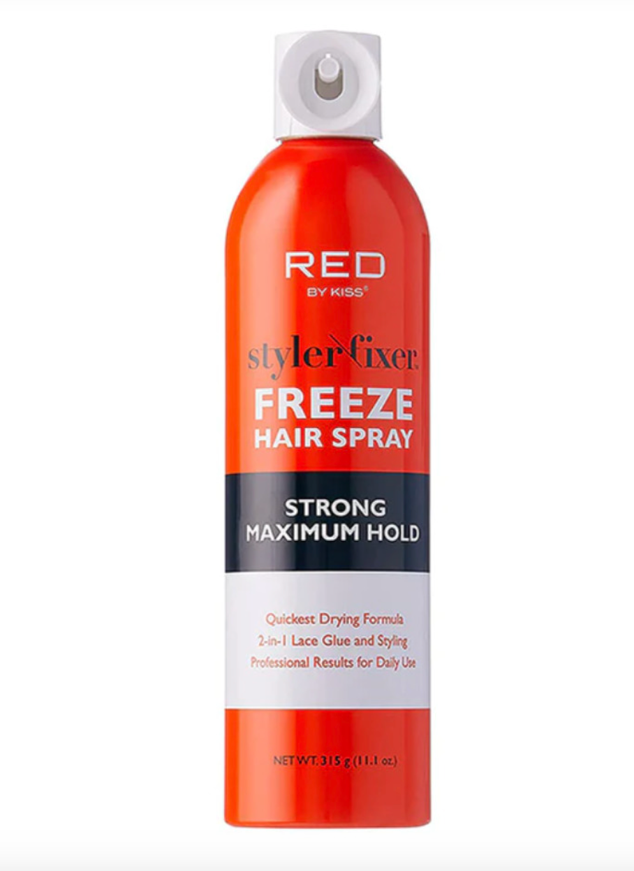 Red by Kiss Styler Fixer Freeze Hair Spray – Strong Maximum Hold 11.1oz