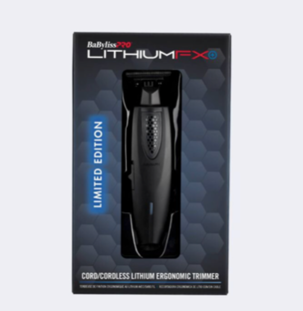 BABYLISSPRO LITHIUMFX+ LIMITED EDITION MATTE BLACK CORD/CORDLESS LITHIUM ERGONOMIC TRIMMER #FX773NMB