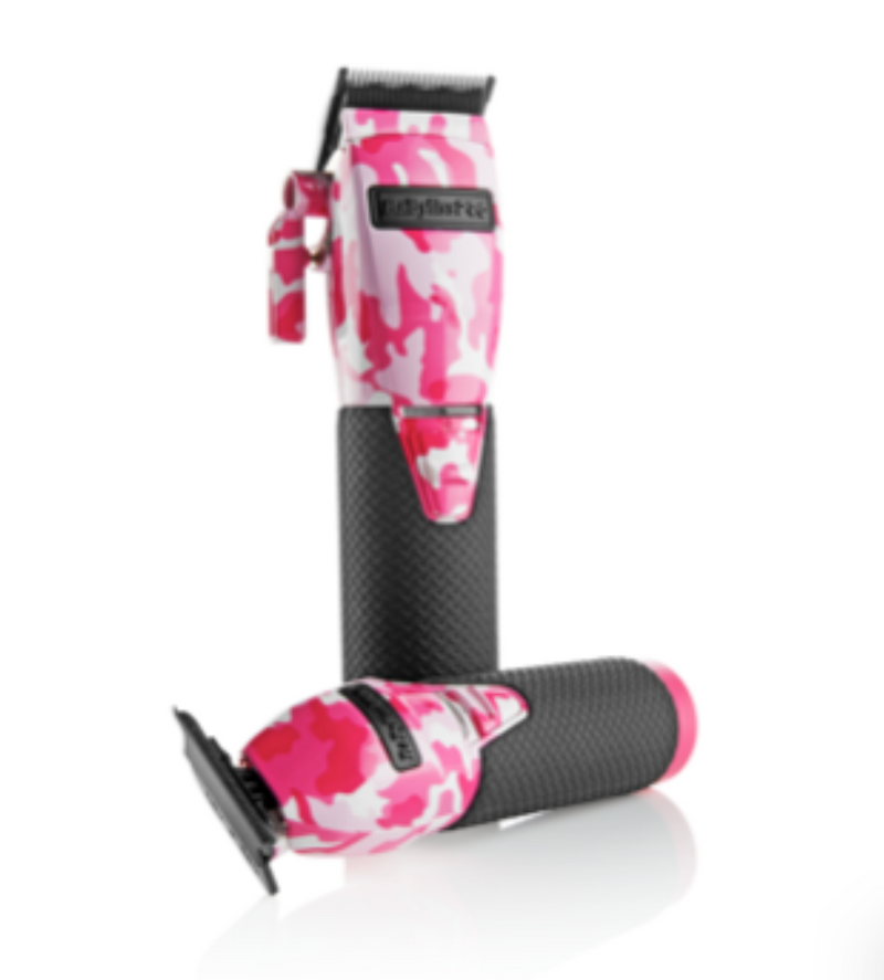 BABYLISSPRO LIMITEDFX COLLECTION EDITION PINK CAMO METAL LITHIUM CLIPPER AND TRIMMER COMBO