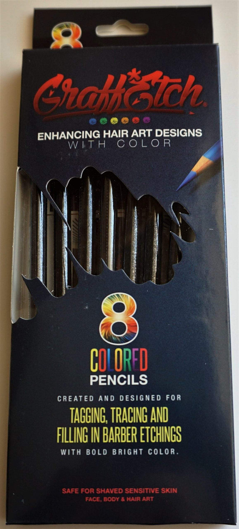 GraffEtch black coloring pencils 8 set