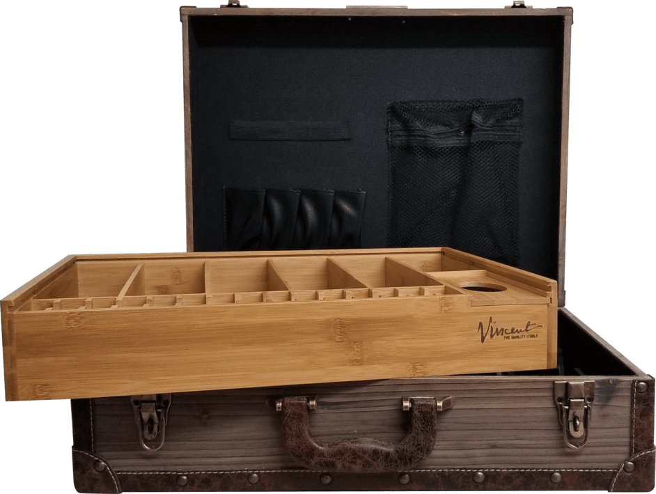 Vincent Master travel barber Case [wood].