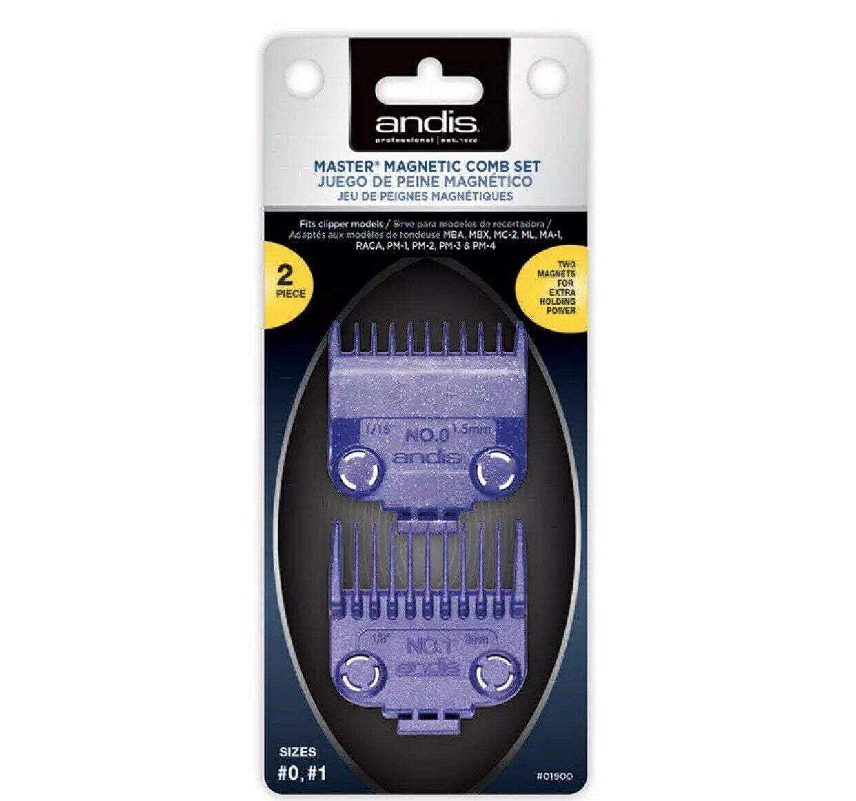 Andis master dual magnetic comb set 0 & 1 #01900