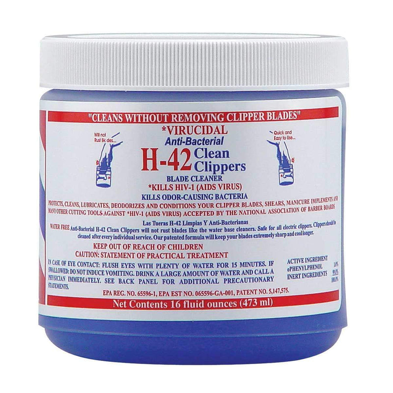 H-42 Clipper Cleaner Jar Virucidal Anti-bacterial 16oz