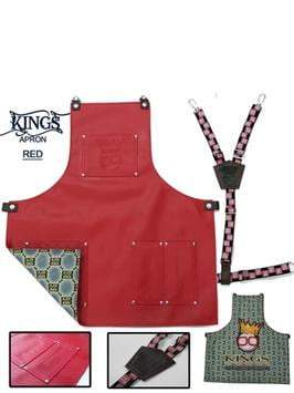 BarberGeeks Xl King’s Red Apron With Y-Strap