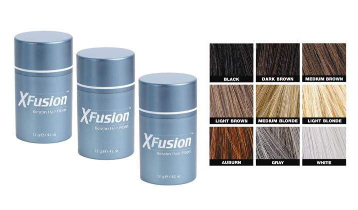 Xfusion keratin hair fiber combo - hair fibers, pump, holding spray